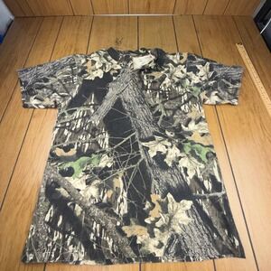 VTG Mossy Oak Break-Up Camo T-Shirt Mens Large 100% Cotton Made in USA Hunting